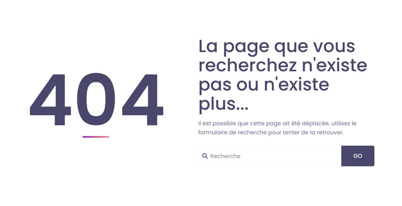 exemple page erreur 404