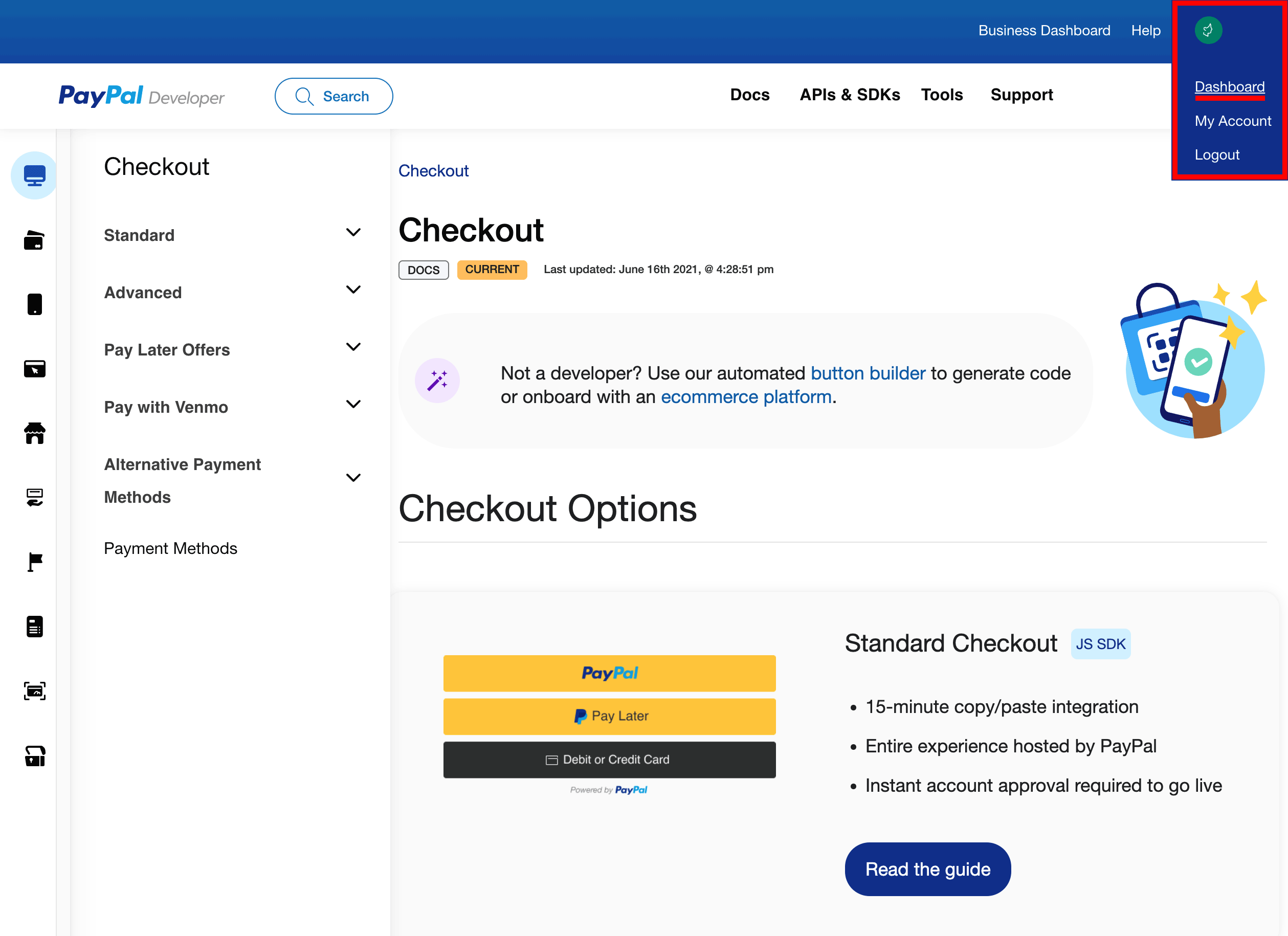 paypal developpeur dashboard
