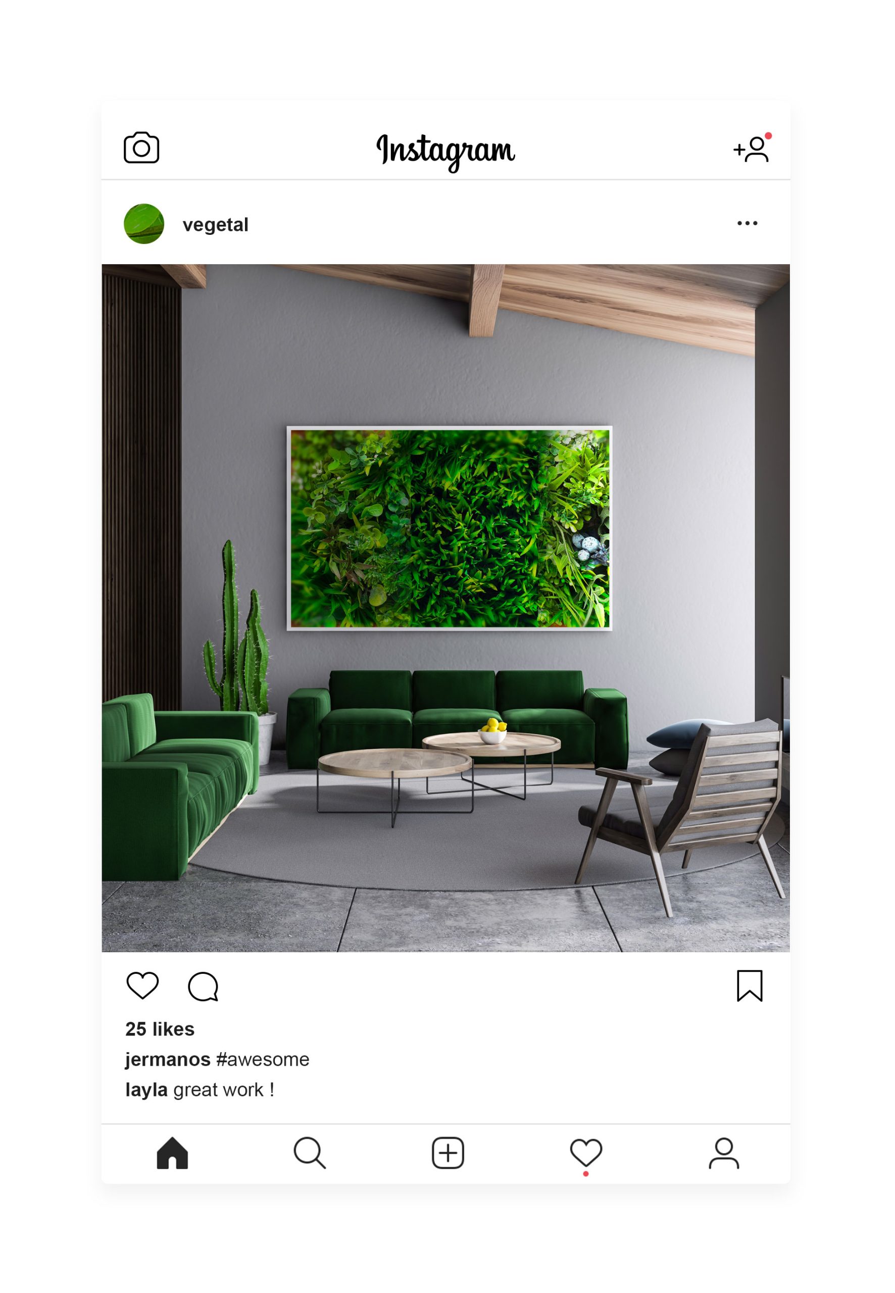 exemple post instagram vegetal stabilise